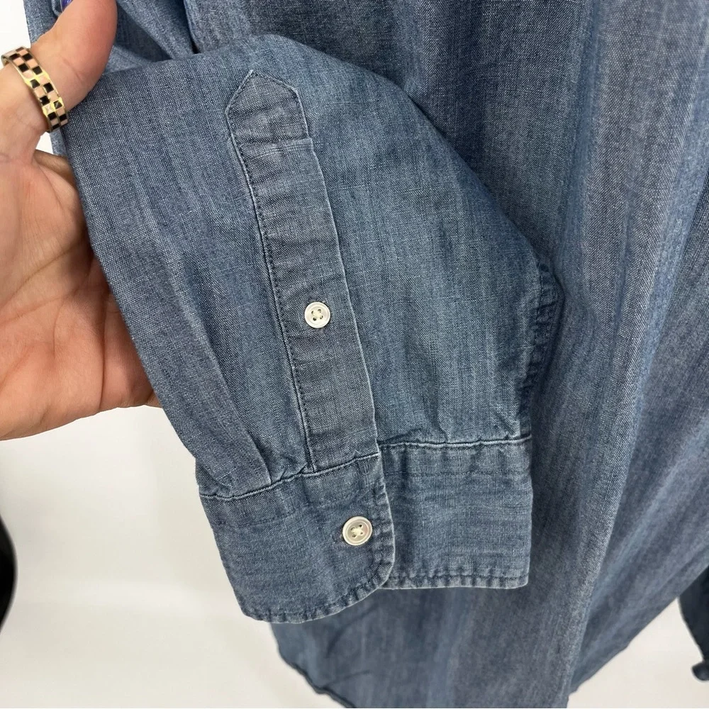 Levi's Button Down Shirt Mens XXL Blue Chambray Denim Long Sleeve Pocket Top